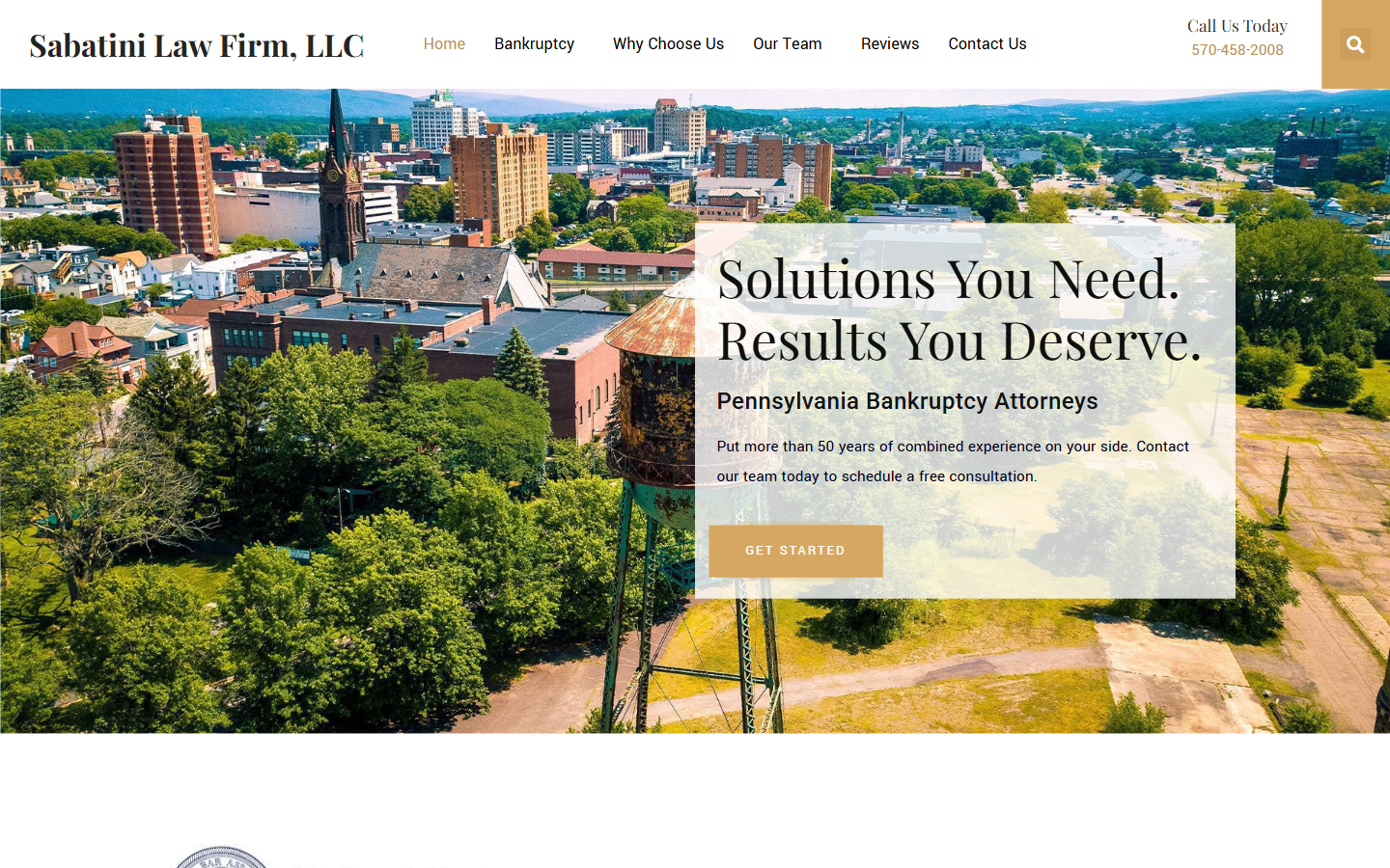 Sabatini Law Firm website screenshot