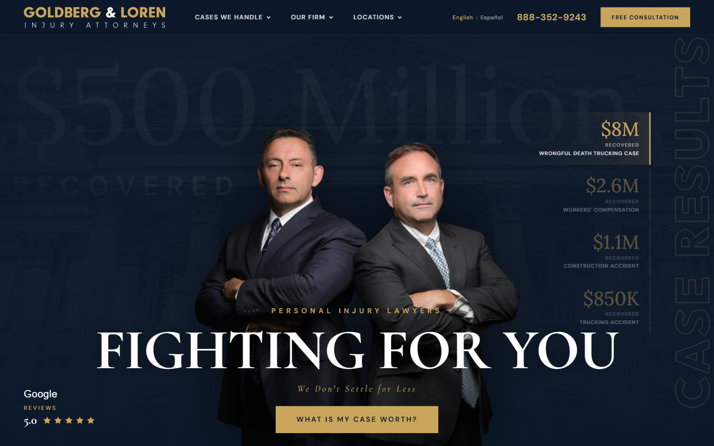 Goldberg & Loren website screenshot