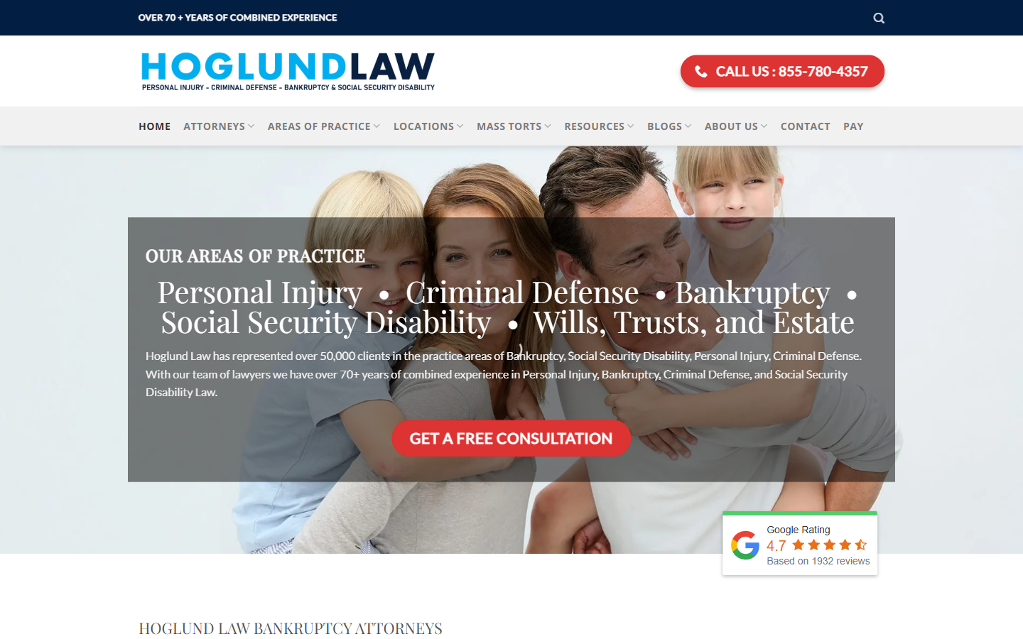 Hoglund Law website screenshot