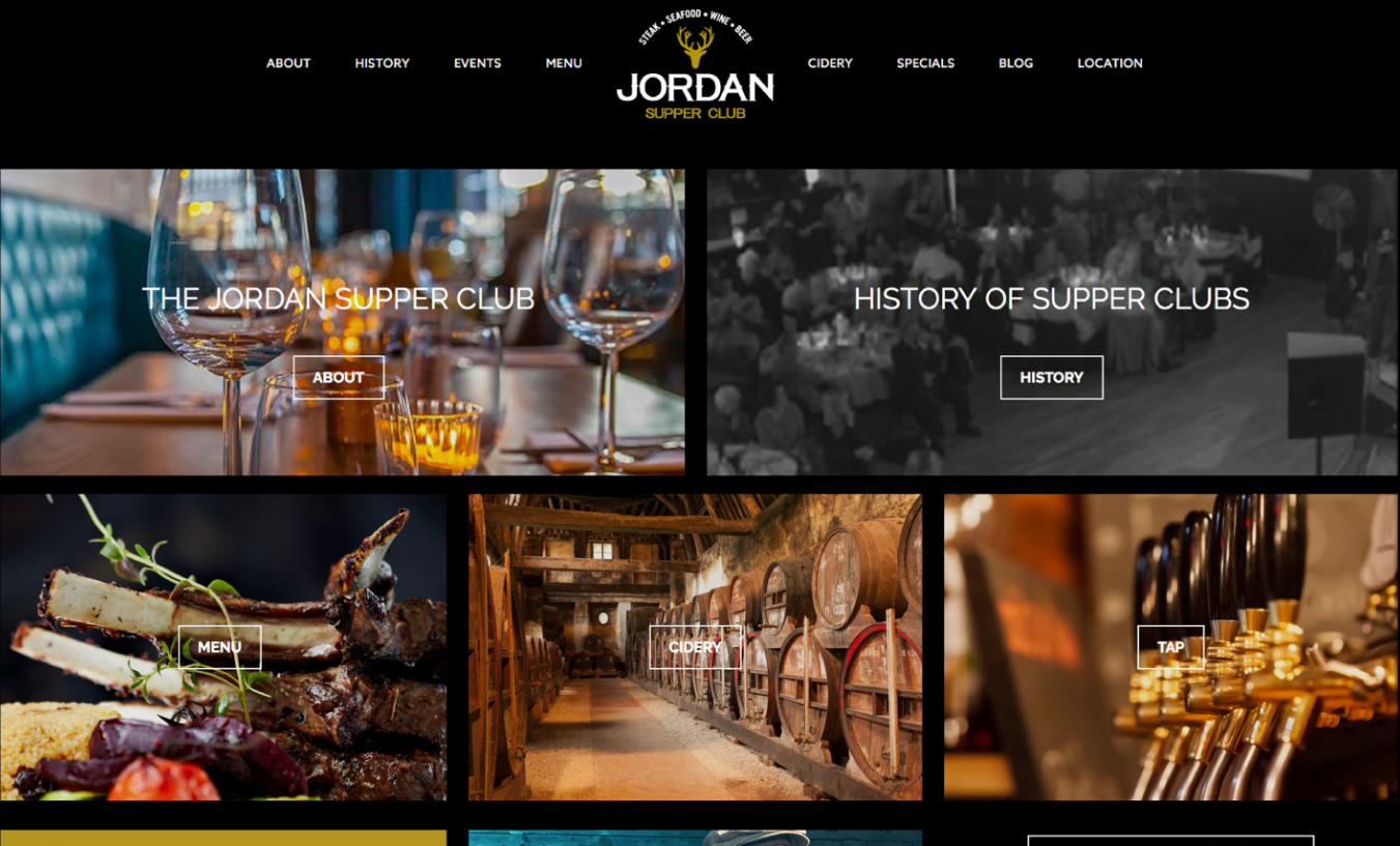 Jordan Supper Club website screenshot