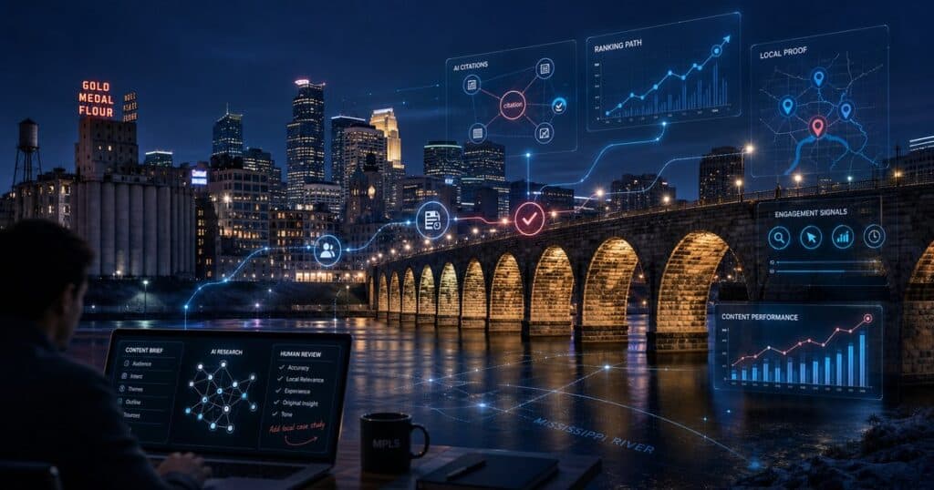 AI Content for Minneapolis Businesses: The Hybrid Workflow That Actually Ranks in 2026